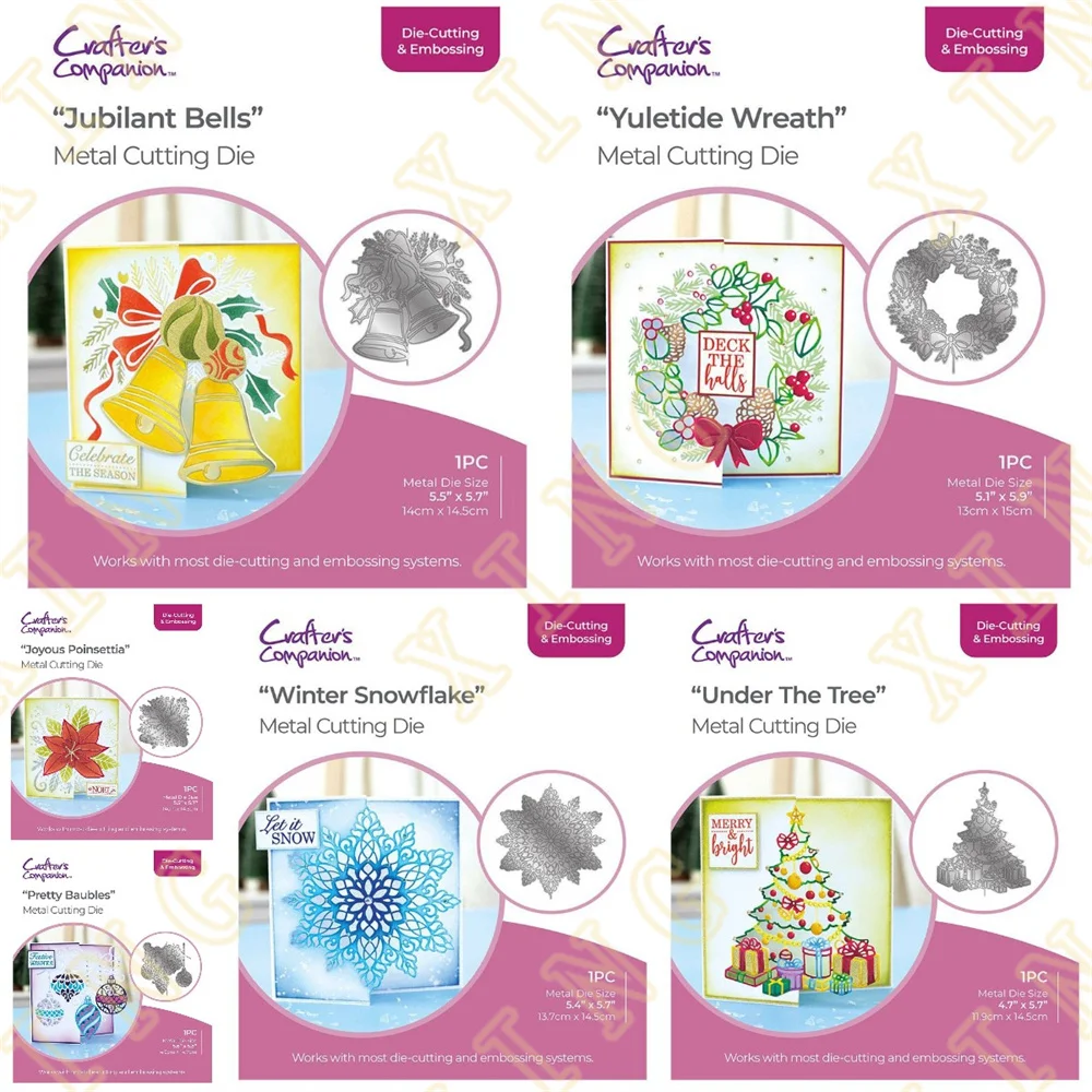 

2023 New Merry Christmas Wreath Winter Snowflake Metal Cutting Dies Craft Embossing Make Paper Greeting Card Making Template