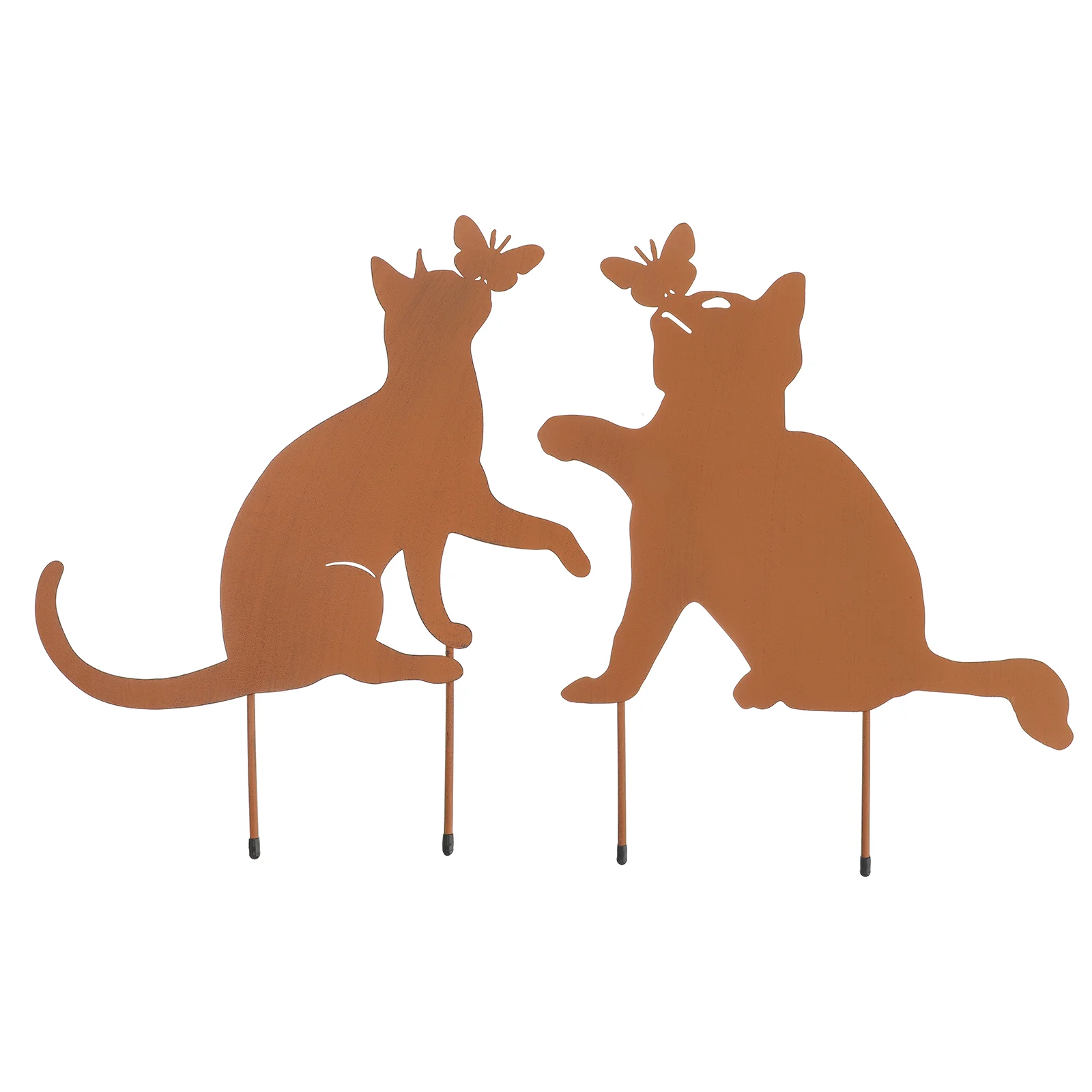 

Cat Metal Silhouette Garden Stake Outdoor Statue Decorative Animal Decoration Decor Black Ornament Figurines Stakes Yard Signs