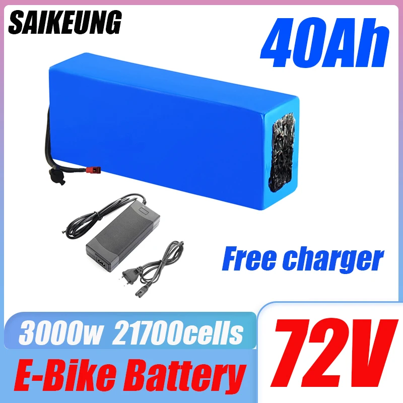 

72v Battery 40ah Battery 20 30 50 60ah 21700 Batterie 300w-3000w High Power 84V Electric Bike Motor Scooter Ebike Li-ion Battery