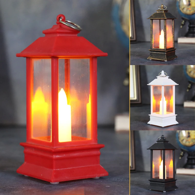 Halloween Christmas Decoration Candles Light Candlestick Lamp Vintage Hanging LED Lantern Home Holiday Party Decor Gifts