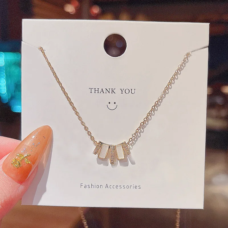 Trendy Design 2022 Fritillary Rectangle Geometric Necklace Personality Clavicle Necklace Temperament Women Accessories Necklace