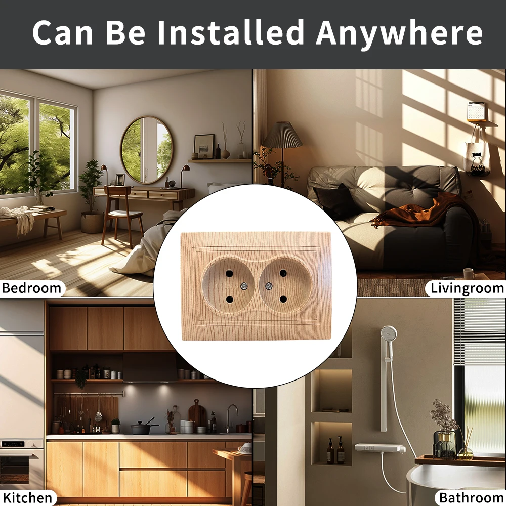 WESA деревянная розетка европейского стандарта настенная электрическая не