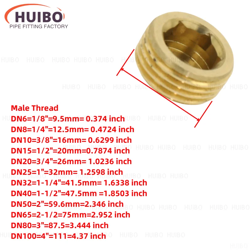 Пневматические латунные фитинги 1/8 дюйма 1/4 дюйма 3/8 дюйма 1/2 дюйма 3/4 дюйма M12x1 с наружной резьбой, внутренняя шестигранная головка, заглушка для труб, медный разъем