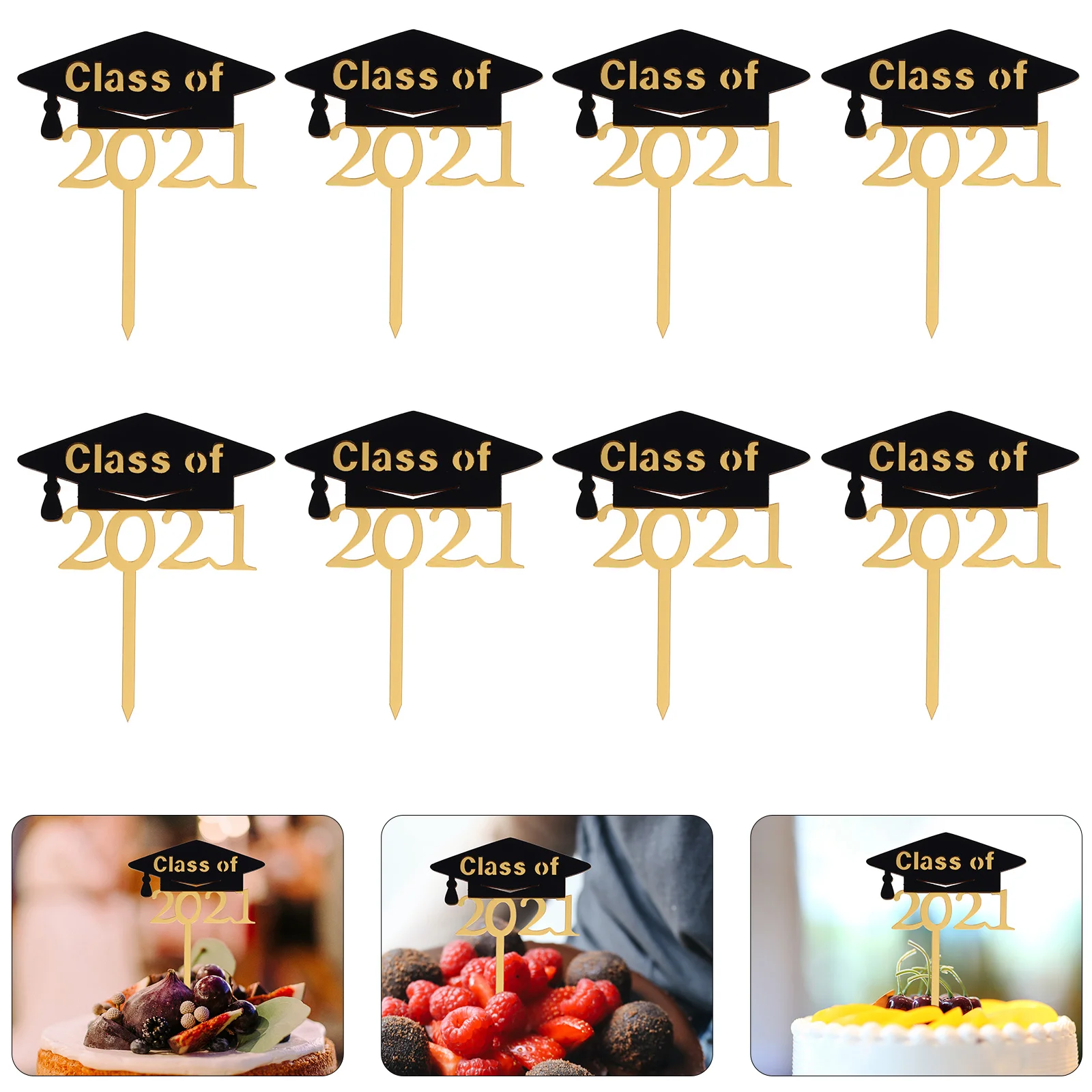

1 Set Exquisite Practical Beautiful Cake Picks Cake Decors for Graduation Party