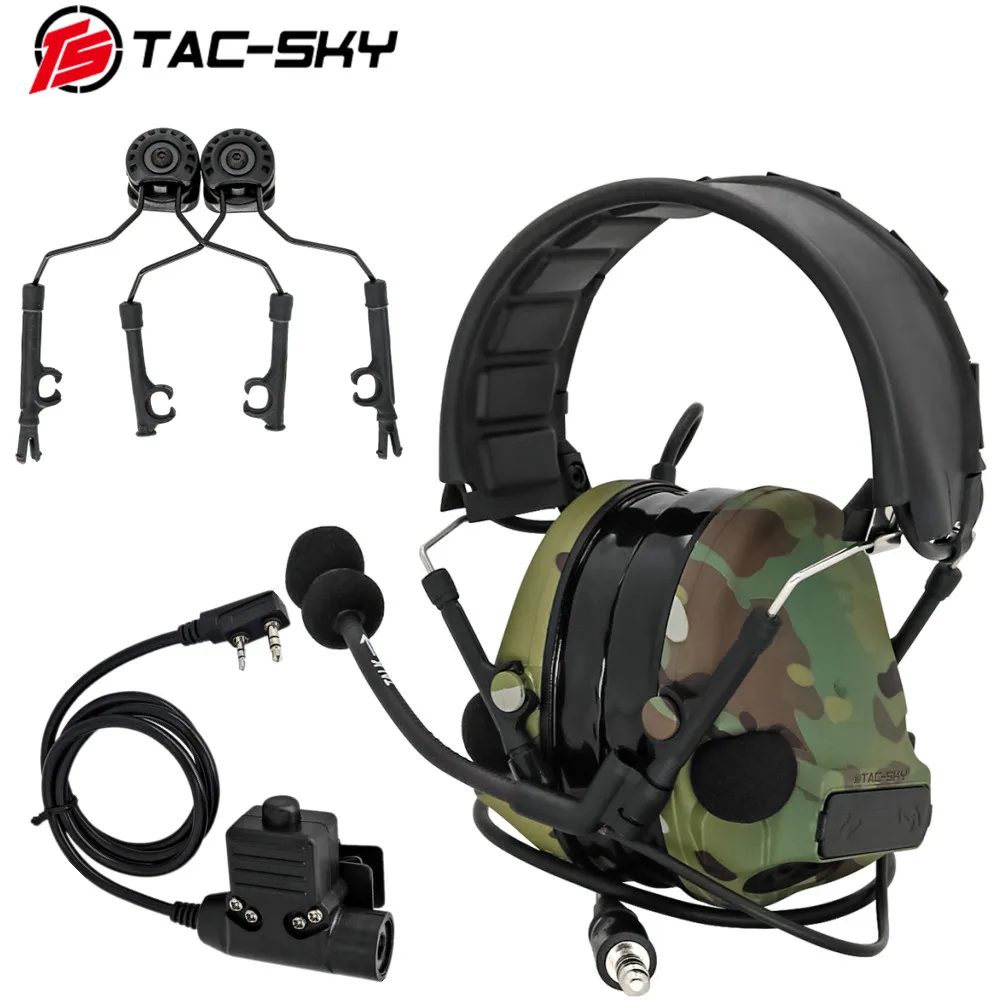 TAC-SKY C3 Новые тактические наушники со съемной повязкой на голову COMTAC III с