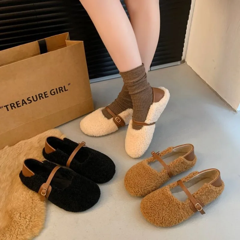 Женские флисовые балетки на плоской подошве весну-осень