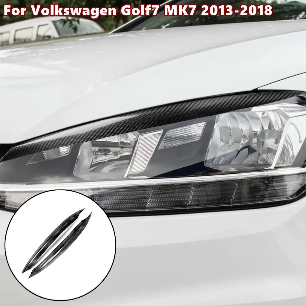 

2 шт., накладки на передние фары из углеродного волокна для Volkswagen Golf7 MK7 2013 2014 2015 2016 2017 2018