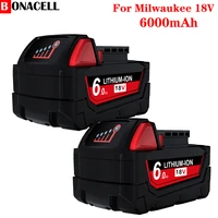 bonacell 6000mah li ion radial battery for milwaukee electric tools m18 48 11 1815 48 11 1850 2646 20 repalcement m18 battery