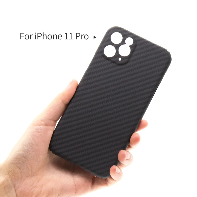 

iPhone11 Pro case carcasa iphone Luxury Carbon Fiber smartphone coque Plain Hard Matte Kevlar Dustproof Lightweight Phone Cover