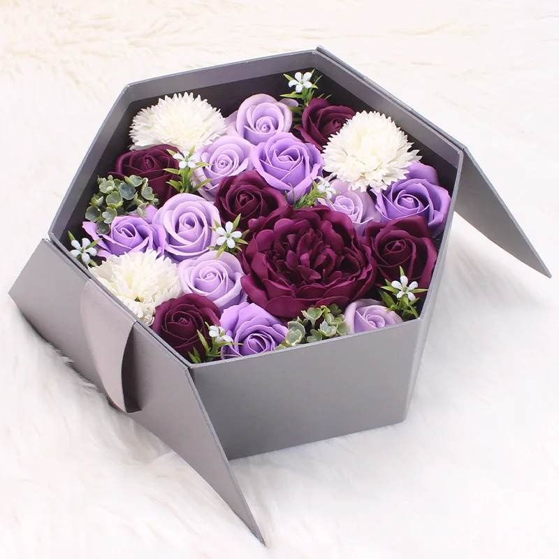 

Luxury Beautiful Flora Scented Roses/Carnation Flower Bath Soap,Essential Oil Gift Box for Birthday/Valentine's Day/Mother's Day