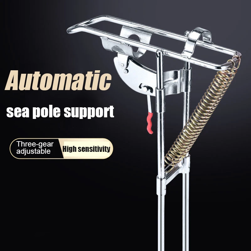 

Automatic Fishing Rod Holder Adjustable Sensitivity Automatic Pole Lifter Double Spring Stainless steel Ground Bracket Support