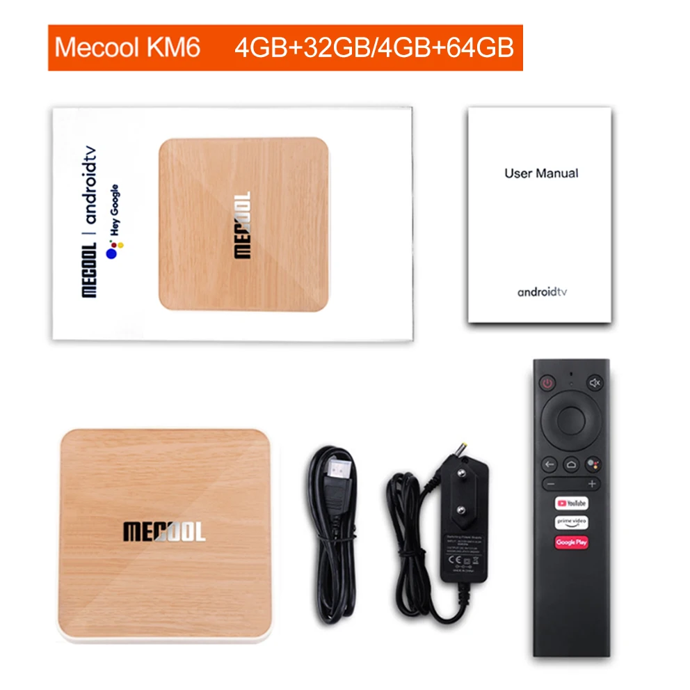 Приставка Смарт-ТВ Mecool KM6 Deluxe Android 10 Amlogic S905X4 0 4 + 64 ГБ 2 дюйма | Электроника