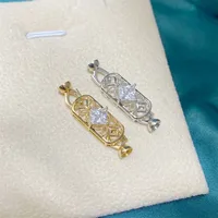 18K gold color zircon piercing party shape pearl necklace link buckle end buckle DIY accessories