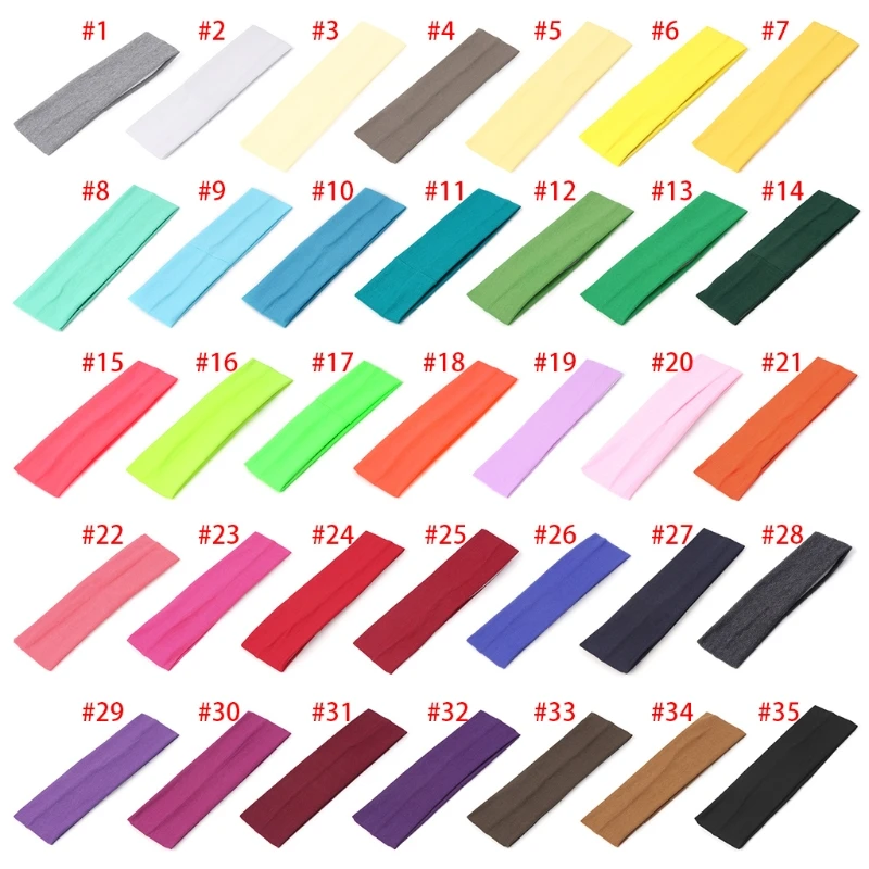 

918E Sport Hair Band Elastic Wide Blend Cotton Yoga Exercise Women Sweatband Headband