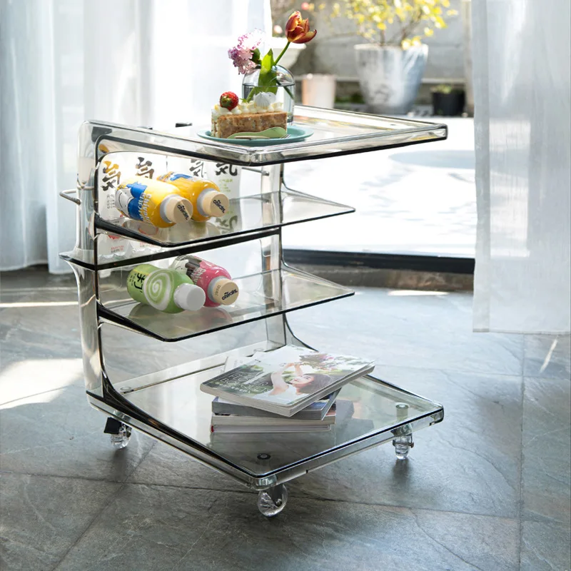 

Nordic Sofa Side Table Acrylic Middle-Ancient Cart Removable Side Cabinet Cream Style Plastic Small Coffee Table