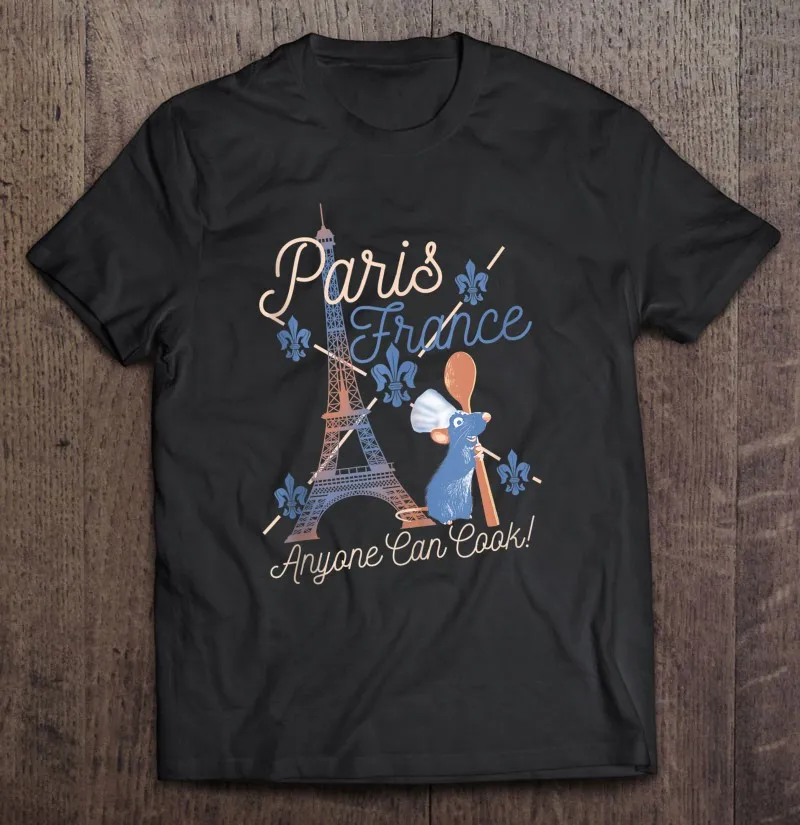 

Ratatouille Remy Paris France Poster T Shirt Summer Men's Cotton T-Shirt Essential Couple Mens Designer Clothes Shirt Sport