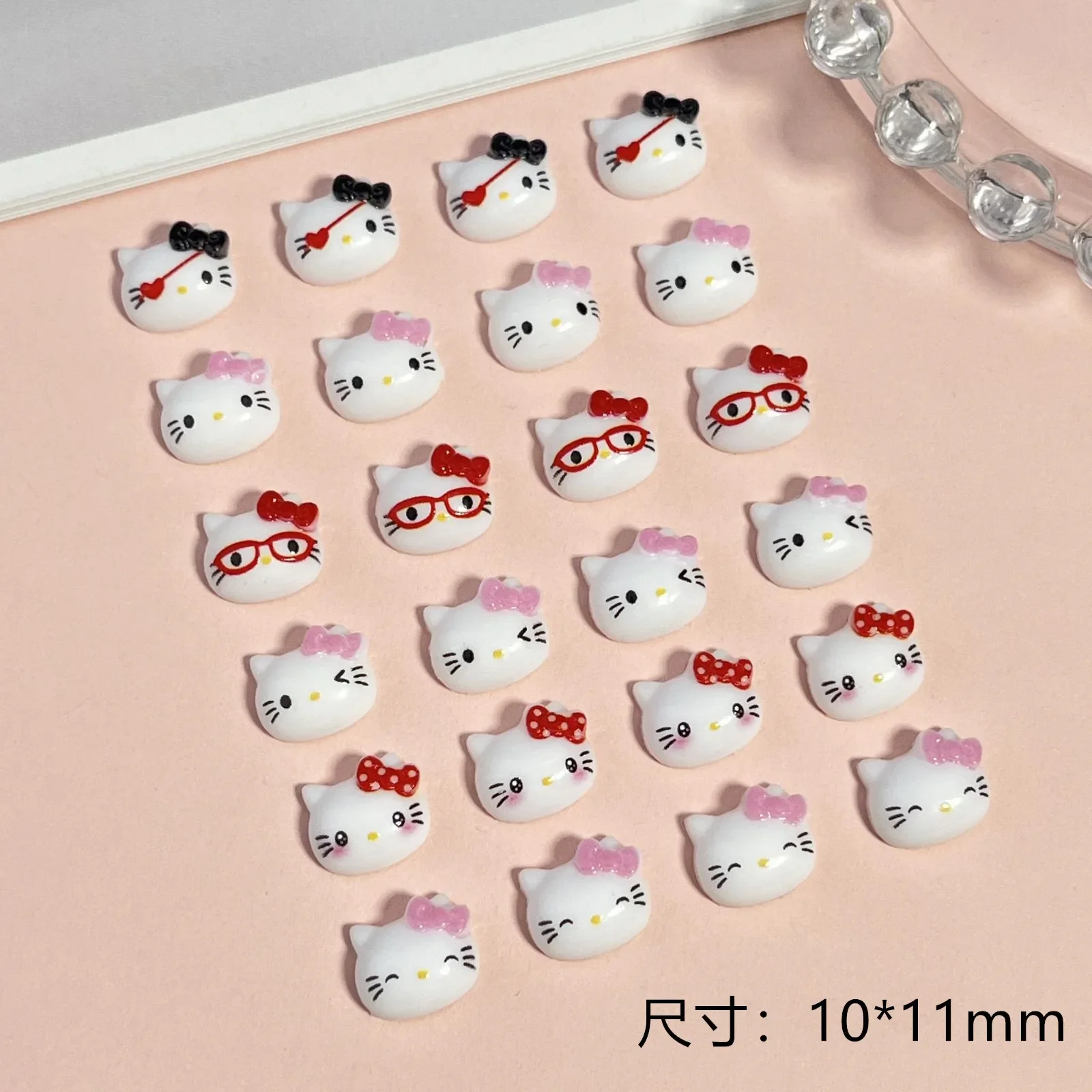 Аксессуары для ногтей Sanrio Hello Kitty с мультяшным рисунком трехмерные милые и