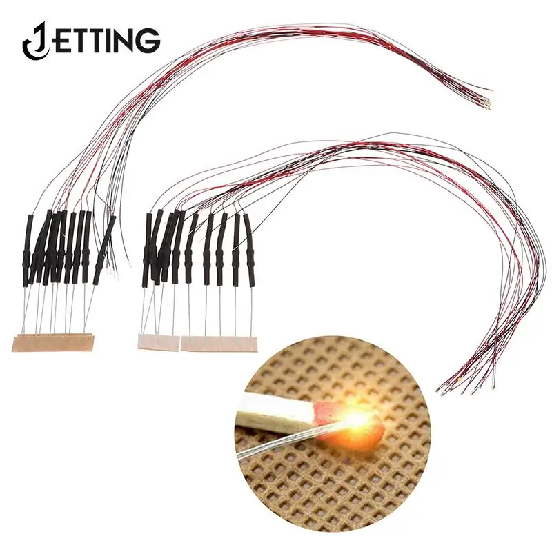 

10Pcs 20cm T0603wm Pre-soldered Micro 0.1mm Copper Wired White Smd Led 0603 SMD LED Lamp With Resistance Wire