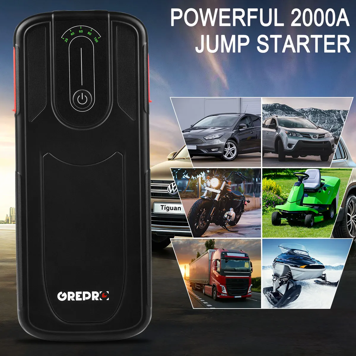 Автомобильное пусковое устройство GREPRO 18000 мАч автомобильный бустер аккумулятор