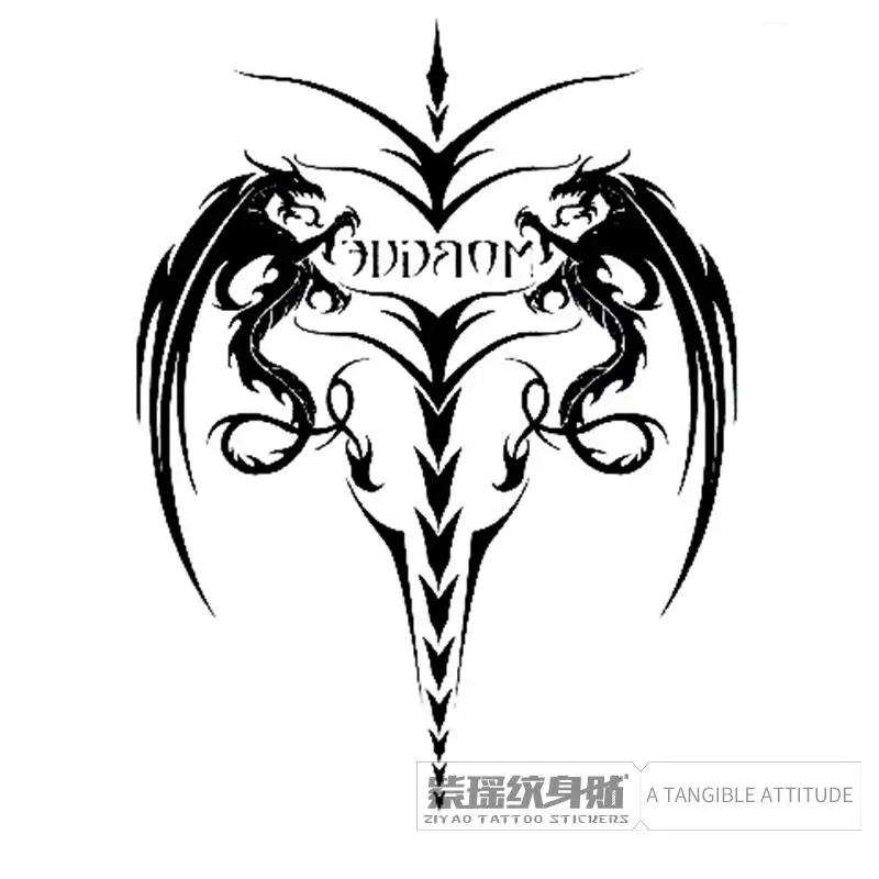 

Имитация татуировки на грудь спереди для женщин устойчивая к поту Дракон тотемс долговечные адгезионные водонепроницаемые художественные...