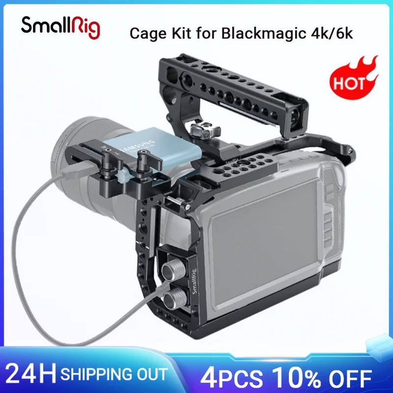 

SmallRig DSRL Camera Cage Rig And Top Handle Kit For Blackmagic 4K & 6K for BMPCC 4K 6K Camera Accessories 3130