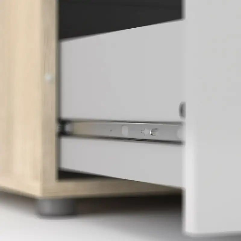 

Комод с 4 выдвижными ящиками, Дубовая структура/белый, с высоким блеском