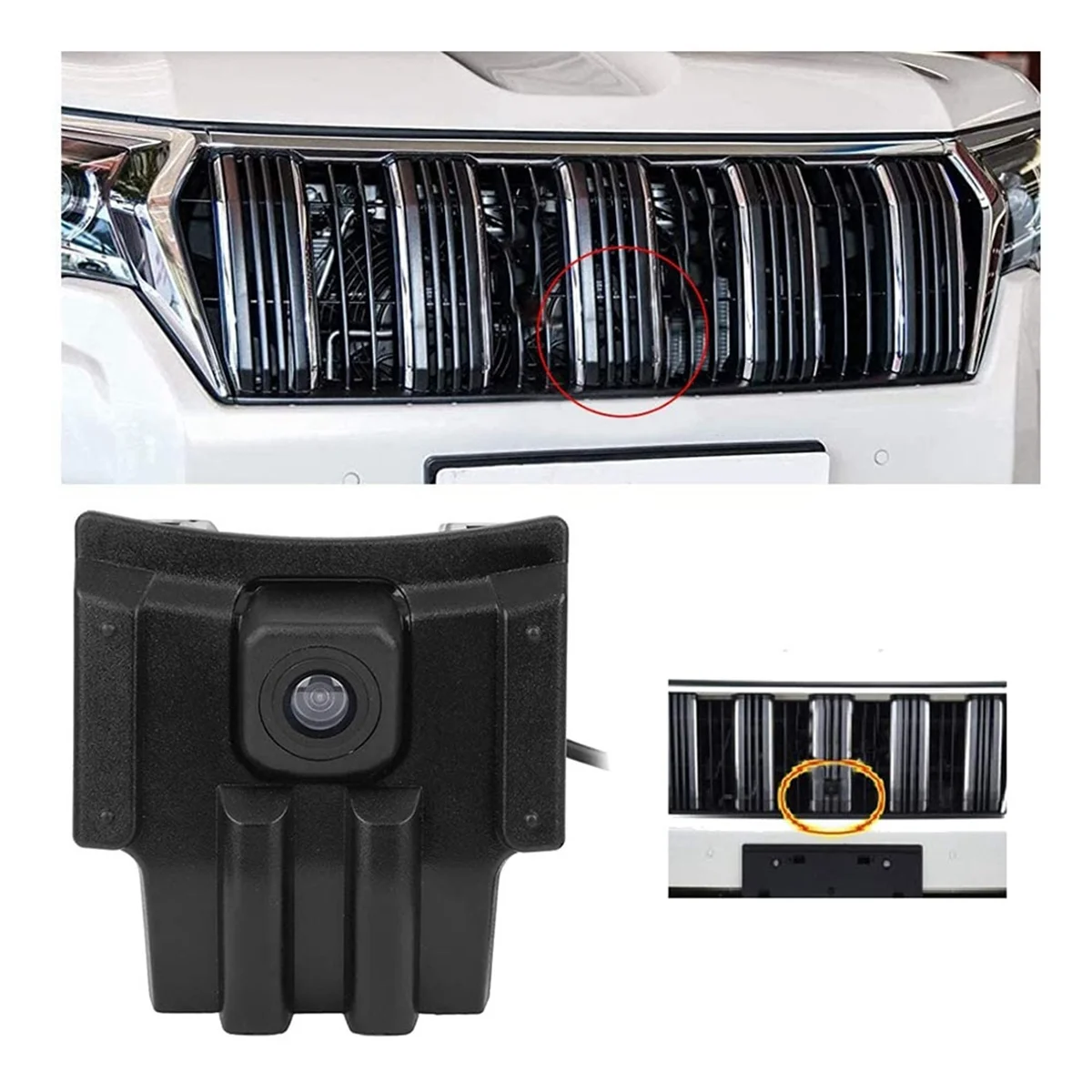 Фото Автомобильная камера переднего вида для Toyota Land Cruiser Prado 150 J150 LC150, облегчающая 2018, водонепроницаемая передняя камера с логотипом для парковки №5