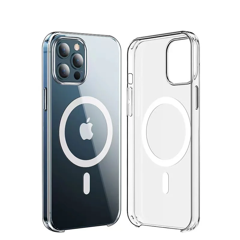 

Half wrapped MagSafe magnetic case Apple 14proMax transparent phone case 13Promax12promax animation