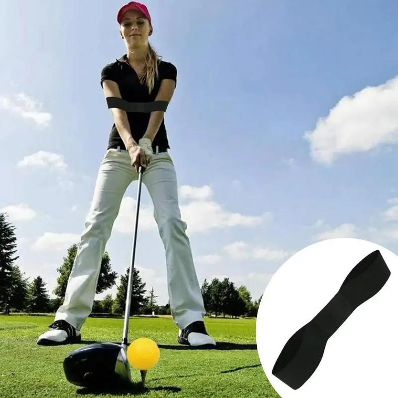 

Hot Sale Professional Elastic Golf Swing Trainer Arm Band Belt Gesture Alignment Training Aid for Practicing Guide