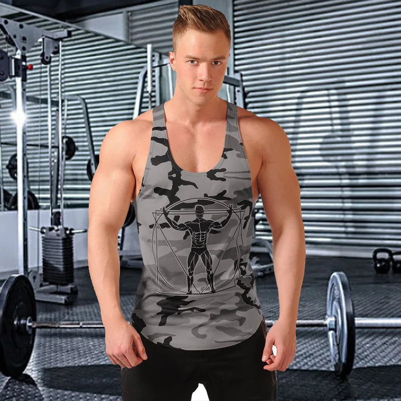 

New Men Beach T-Shirt Quick Dry Sleeveless Muscle Bodybuilding Tank Top Shirt Summer Gym Workout Fitness Vest for Men Brand