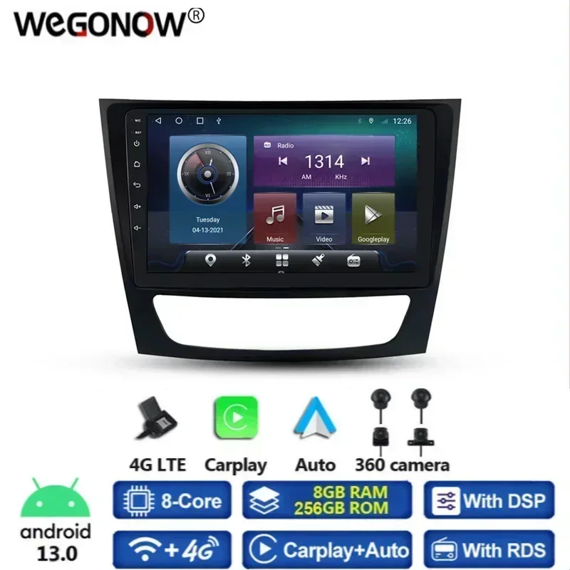360-камера 8G + 256G Carplay DSP Android 13.0 Автомобильный DVD-плеер GPS WIFI Bluetooth 5.0 RDS Радио для Benz