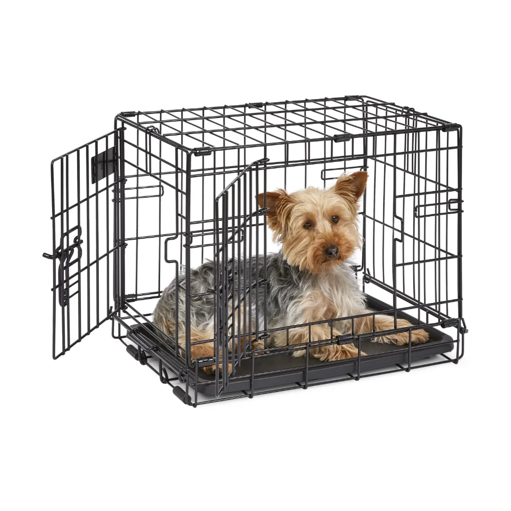 

Dog Crate | Newly Enhanced MidWest iCrate XXS Folding Metal Dog Crate | Divider Panel, Floor Protecting Feet, Leak-Proof Dog Pn