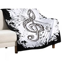 music note soft blanket warm cozy fleece throw blanket cooling plush throws bedding cover gift for music lover home decorative