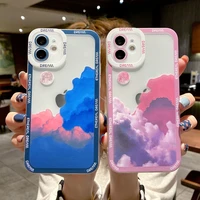 fashion retro moon cloud clear phone case for iphone 13 pro max 12 11 x xr xs 7 8 plus se lens protection soft shockproof cover