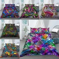 3d bedding set psychedelic trippy pattern duvet cover set with pillowcases queenking size bedclothes abstract bedding set