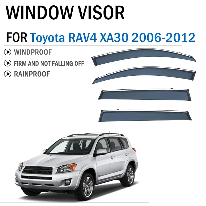 Car Window Visor Vent Rain Shield Shelter Cover Frame Fit For Toyota RAV4 XA30 2006-2012 Styling Accessorie rain cover