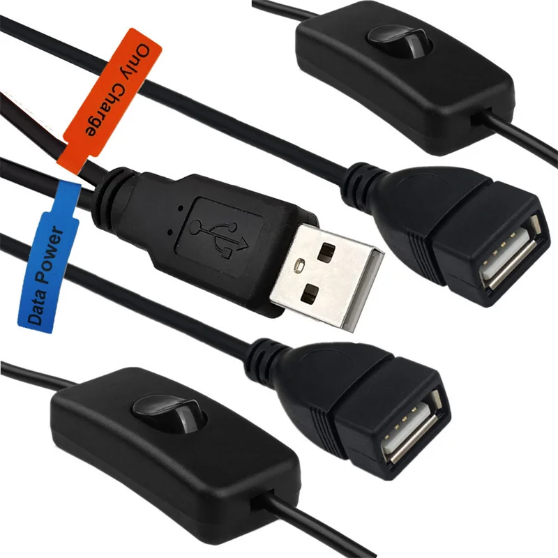 Удлинительный кабель USB Y с переключателем включения/выключения Разветвитель 2 0