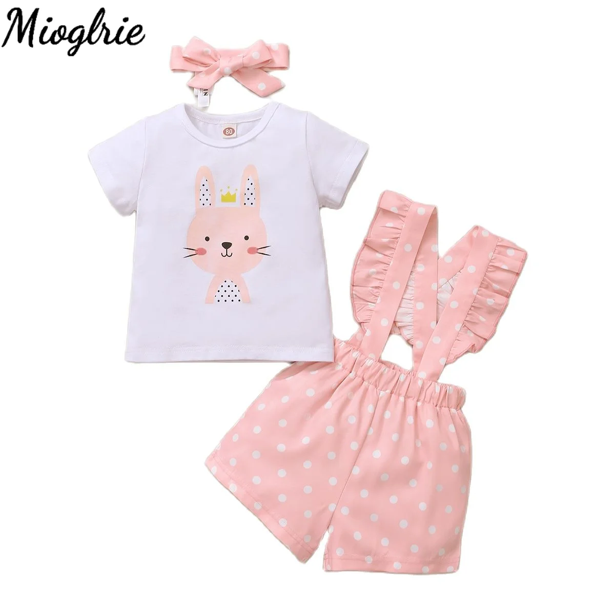 

Short Sleeve Baby Clothes for Girl 0 3 Cartoon Rabbit Costume for Baby Summer Children's Clothing 3Piece Baby Set for New Born