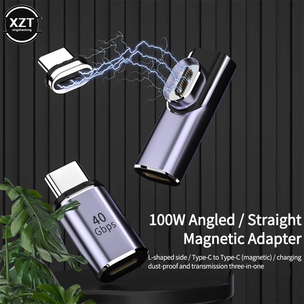 

USB Type-C Magnetic Charge Adapter 40Gbps 100W PD Fast Charging USB C to USB C Converter Adapter For Mobile Phone Tablet