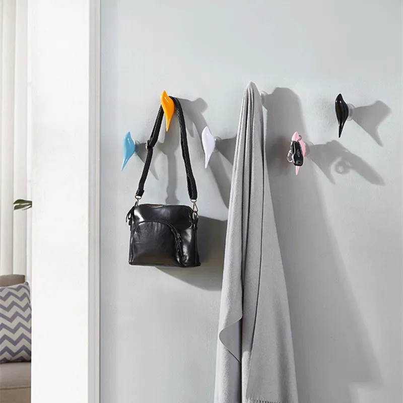 Крючок для пальто в форме птицы креативный Настенный декор самоклеящиеся крючки