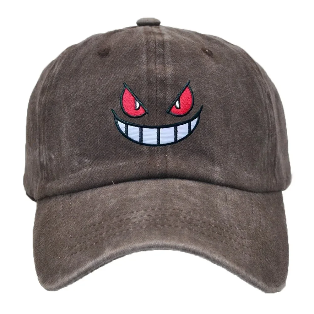 Фото Бейсболка Bandai Pokemon Gengar, регулируемая спортивная кепка с вышивкой, фиолетово-черная, унисекс, для активного отдыха, подарок для фанатов №3