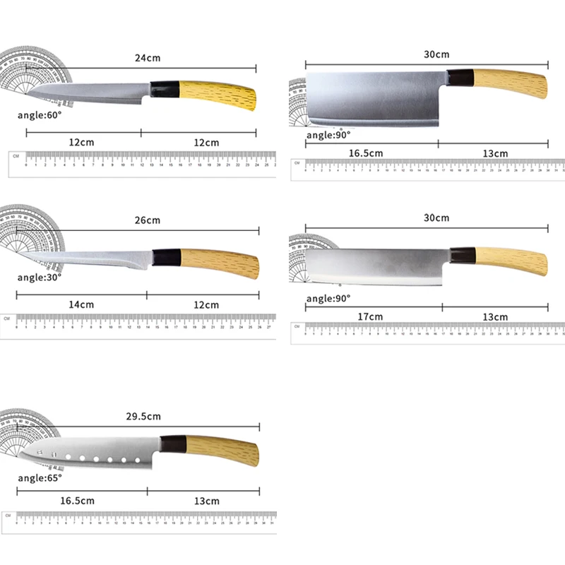 Кухонный тесак кованый японский нож шеф-повара для резки суши Сантоку