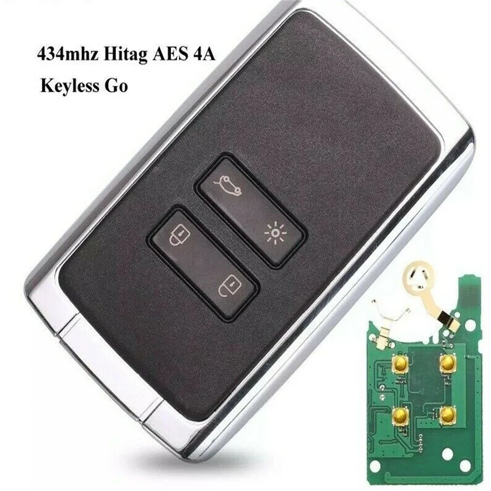 

jingyuqin Keyless Go Entry Key 4BTN 434MHZ Hitag AES 4A PCF7953M Remote Car Key For Renault Megane 4 Talisman Kadjar Espace 5