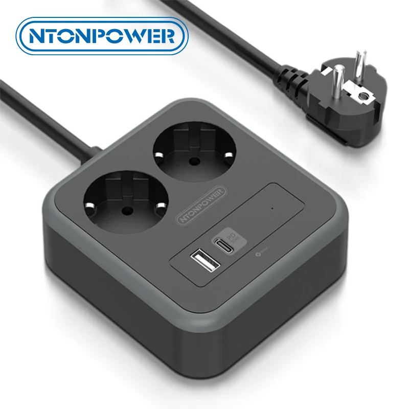 

Удлинитель электрический NTON с 2 USB-портами и защитой от скачков напряжения