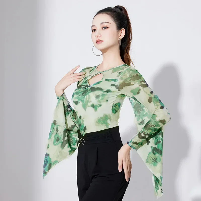 Новый модем танцевальный топ женский комбинезон для вальса модный костюм