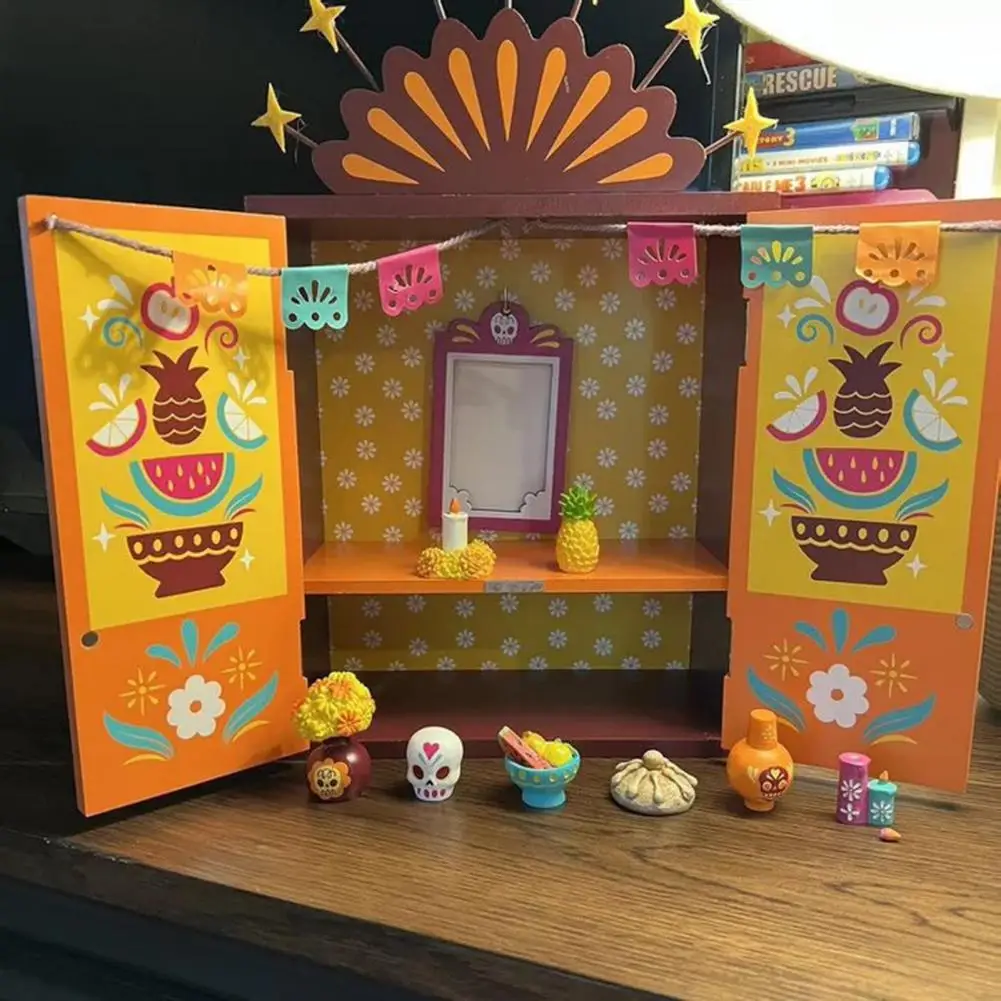 Деревянный алтарь на память коробка для алтаря день мертвых с памятью фоторамка