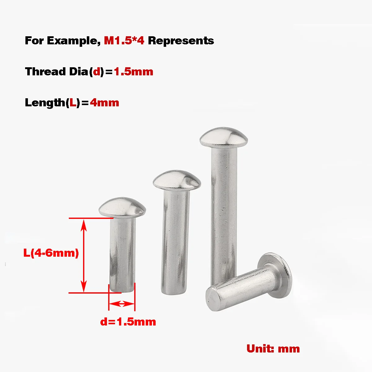 

Алюминиевые заклепки M1.5