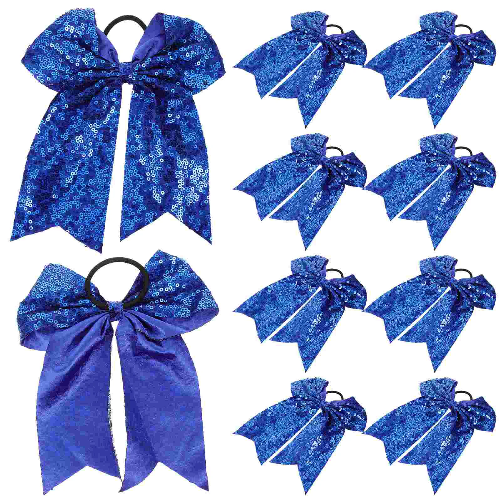 

10pcs Ponytails Hair Holders Cheerleading Hair Bows Hair Bow Bands Ropes for Cheerleader