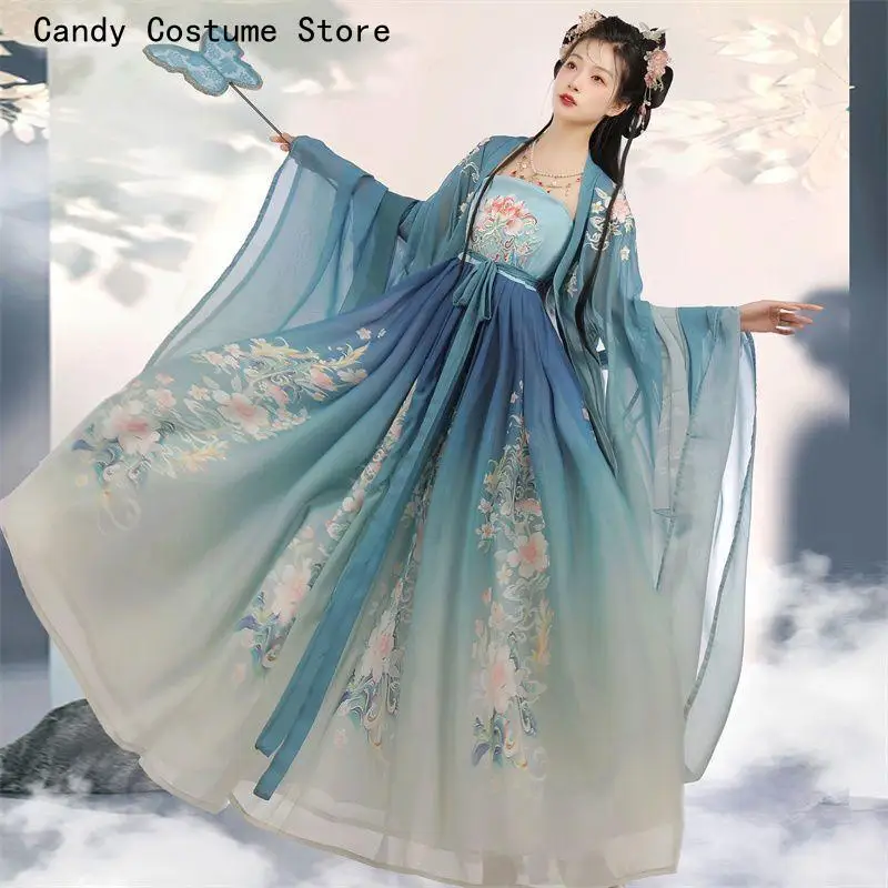 Hanfu синие и красные наборы для