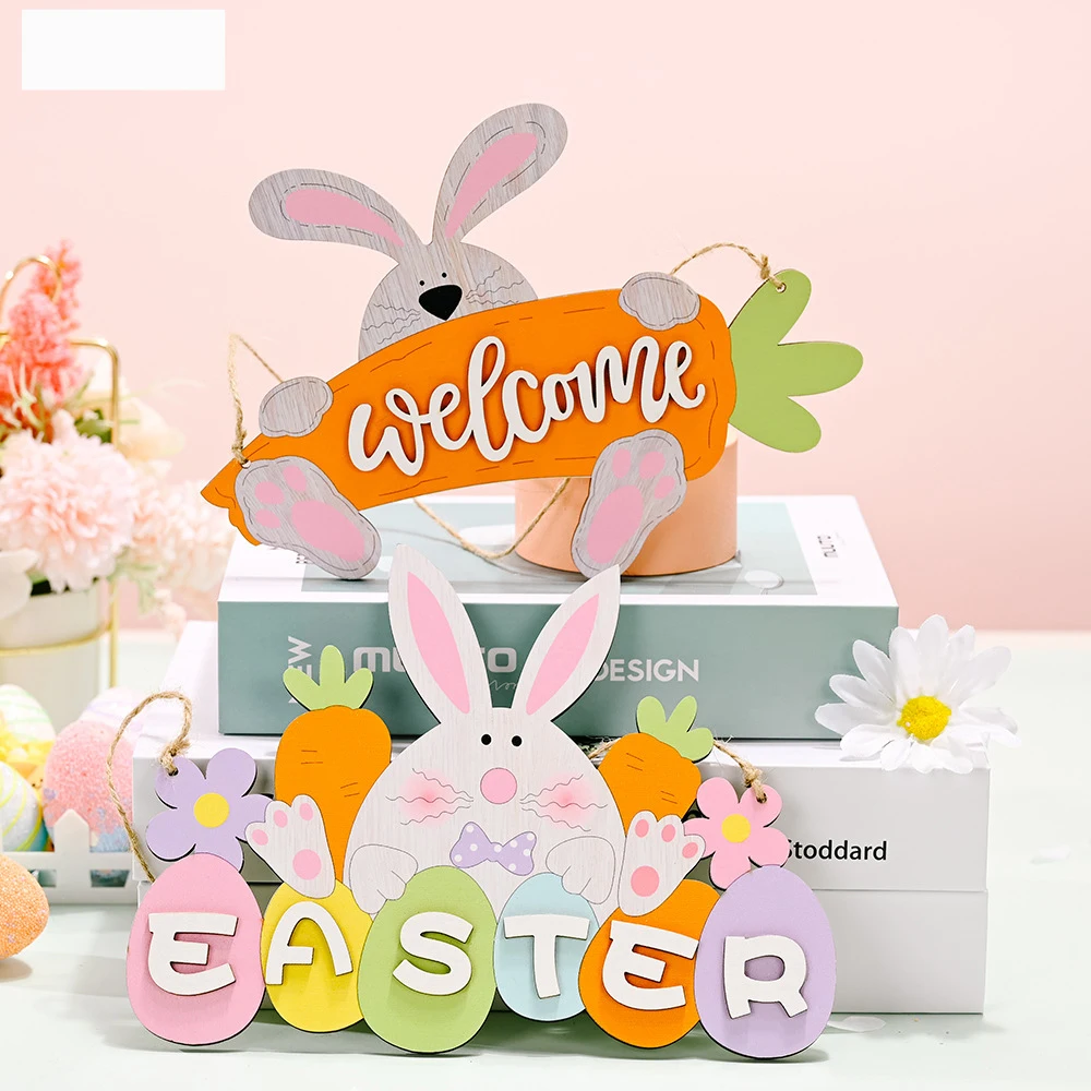 

Пасхальное весеннее украшение, искусственные деревянные украшения, подвесной знак, пасхальные украшения для дома, счастливые поделки «сде...